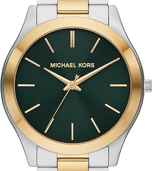 Buy Shop Michael Kors Slim Runway Quartz Green Dial Two Tone Steel Strap Watch for Women - MK9149 USA Online