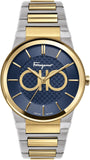 Salvatore Ferragamo Sapphire Bracelet Blue Dial Two Tone Steel Strap Watch For Men - SFHP00821