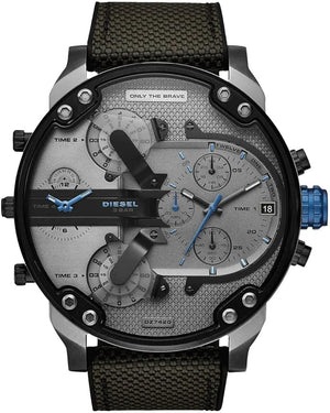 Buy Shop Diesel Mr Daddy 2.0 Chronograph Grey Dial Black Nylon Strap Watch For Men - DZ7420 USA Online