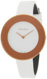 Calvin Klein Chic White Dial White Leather Strap Watch for Women - K7N236K2