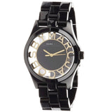 Buy Shop Marc Jacobs Henry Transparent Black Dial Black Steel Strap Watch for Women - MBM3255 USA Online