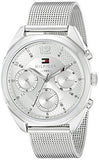 Buy Shop Tommy Hilfiger Mia Silver Dial Silver Mesh Bracelet Watch for Men - 1781628 USA Online