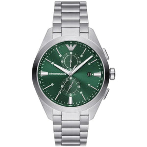 Buy Shop Emporio Armani Chronograph Green Dial Silver Steel Strap Watch For Men - AR11480 USA Online