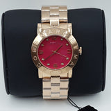 Buy Shop Marc Jacobs Amy Purple Dial Rose Gold Steel Strap Watch for Women - MBM8618 USA Online
