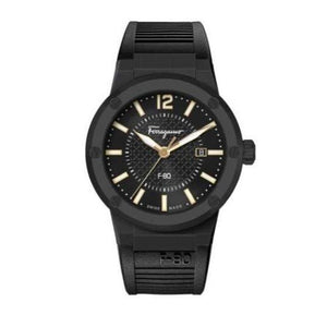 Buy Shop Salvatore Ferragamo F-80 Classic Black Dial Black Rubber Strap Watch for Men - SFHY01622 USA Online