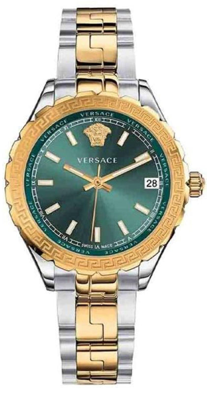Buy Shop Versace Hellenyium Green Dial Two Tone Steel Strap Watch for Women - V12050015 USA Online