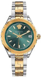 Versace Hellenyium Green Dial Two Tone Steel Strap Watch for Women - V12050015