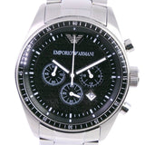 Buy Shop Emporio Armani Sportivo Chronograph Black Dial Silver Stainless Steel Watch For Men - AR0585 USA Online
