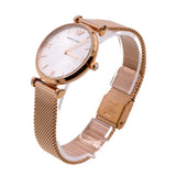 Buy Shop Emporio Armani Gianni T Bar Silver Dial Rose Gold Mesh Bracelet Watch For Women - AR1956 USA Online