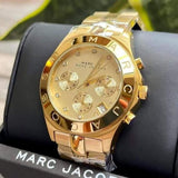 Buy Shop Marc Jacobs Blade Chronograph Gold Dial Gold Steel Strap Watch for Women - MBM3101 USA Online