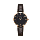Buy Shop Daniel Wellington Classic Petite York Black Dial Brown Leather Strap Watch For Women - DW00100226 USA Online
