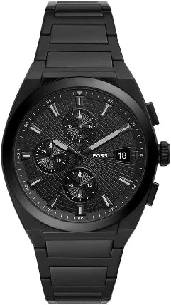 Buy Shop Fossil Everett Chronograph Black Dial Black Steel Strap Watch for Men - FS5797 USA Online