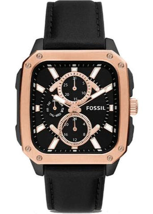 Buy Shop Fossil Multifunction Black Dial Black Leather Strap Watch for Men - BQ2654 USA Online