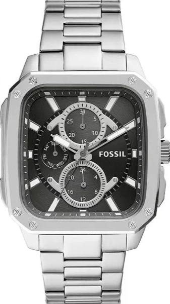Buy Shop Fossil Inscription Multifunction Black Dial Silver Steel Strap Watch for Men - BQ2655 USA Online