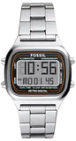 Buy Shop Fossil Retro Digital Silver Dial Silver Steel Strap Watch for Men - FS5844 USA Online