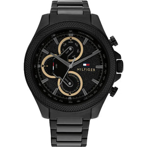 Buy Shop Tommy Hilfiger Clark Chronograph Black Dial Black Steel Strap Watch For Men - 1792081 USA Online