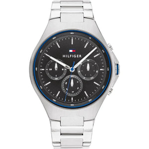 Buy Shop Tommy Hilfiger Justin Chronograph Gray Dial Silver Steel Strap Watch For Men - 1792054 USA Online