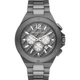 Michael Kors Lennox Chronograph Quartz Grey Dial Grey Steel Strap Watch For Men - MK9102