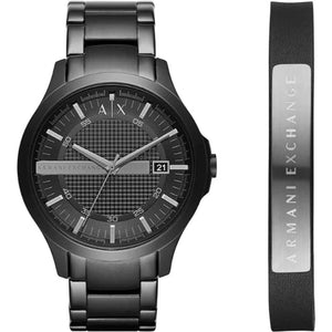 Buy Shop Armani Exchange Hampton Black Dial Black Steel Strap Watch For Men - AX7101 USA Online