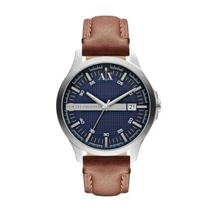 Buy Shop Armani Exchange Hampton Chronograph Blue Dial Brown Leather Strap Watch For Men - AX2133 USA Online