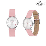 Buy Shop Coach Perry Silver Dial Pink Leather Strap Watch for Women - 14503516 USA Online