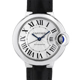Buy Shop Cartier Ballon Bleu De Cartier Silver Dial Black Leather Strap Watch for Women - WSBB0030 USA Online