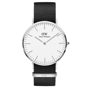 Buy Shop Daniel Wellington Classic Cornwall White Dial Black Nylon Strap Watch For Men - DW00100260 USA Online