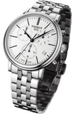 Buy Shop Tissot Carson Premium White Dial Silver Steel Strap Watch For Men - T122.417.11.011.00 USA Online