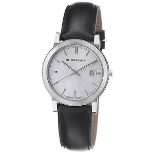 Buy Shop Burberry The City White Dial Black Leather Strap Watch for Men - BU9008 USA Online