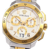 Buy Shop Versace Dylos Chronograph Silver Dial Two Tone Steel Strap Watch for Men - VQC030015 USA Online