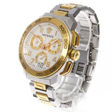 Buy Shop Versace Dylos Chronograph Silver Dial Two Tone Steel Strap Watch for Men - VQC030015 USA Online