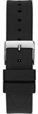 Guess Duchess Crystals Silver Dial Black Silicon Strap Watch For Women - GW0619L1