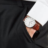 Buy Shop Daniel Wellington Classic St Mawes White Dial Brown Leather Strap Watch For Men - DW00100021 USA Online