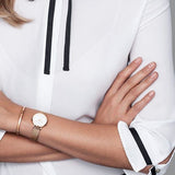 Buy Shop Daniel Wellington Classic Petite White Dial Rose Gold Mesh Bracelet Watch For Women - DW00100219 USA Online