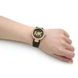 Buy Shop Michael Kors Parker Green Dial Green Leather Strap Watch For Women - MK4724 USA Online