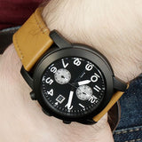 Buy Shop Marc Jacobs Larry Chronograph Black Dial Brown Leather Strap Watch for Men - MBM5053 USA Online
