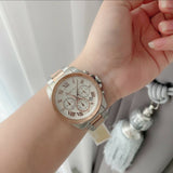 Buy Shop Michael Kors Brecken Chronograph White Dial Two Tone Steel Strap Watch For Women - MK6368 USA Online