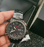 Buy Shop Hugo Boss Aero Black Dial Black Steel Strap Watch for Men - 1513771 USA Online