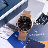 Buy Shop Maserati Epoca Anthracite Dial Rose Gold Mesh Bracelet Watch For Men - R8853118004 USA Online
