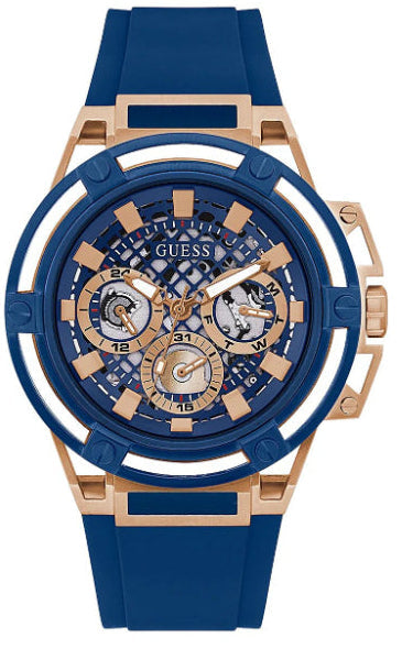 Buy Shop Guess Matrix Multifunction Blue Dial Blue Rubber Strap Watch For Men - GW0423G1 USA Online