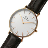 Buy Shop Daniel Wellington Classic York White Dial Brown Leather Strap Watch For Women - DW00100038 USA Online