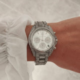 Buy Shop Michael Kors Mini Bradshaw Crystals Silver Dial Silver Steel Strap Watch For Women - MK6454 USA Online