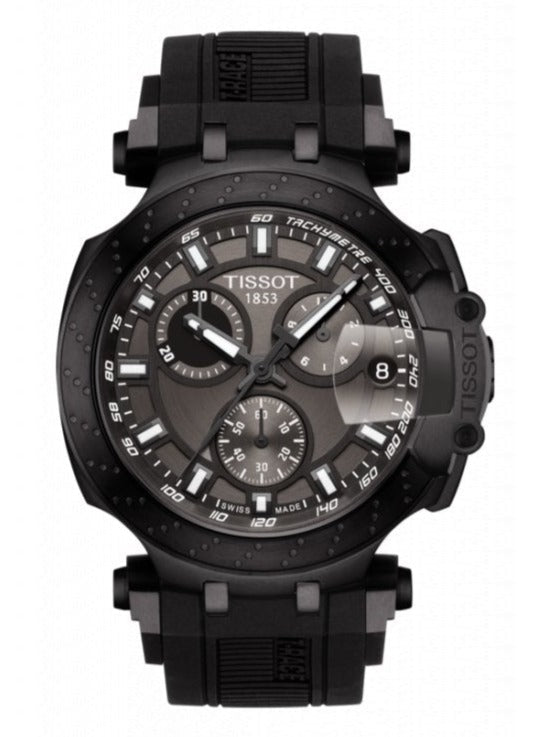 Buy Shop Tissot T Race Chronograph Anthracite Black Dial Black Silicone Strap Watch For Men - T115.417.37.061.03 USA Online