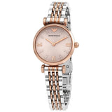 Buy Shop Emporio Armani Gianni T Bar Pink Dial Two Tone Steel Strap Watch For Women - AR11223 USA Online