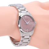 Gucci G Timeless Pink Dial Silver Steel Strap Watch For Women - YA126524