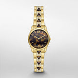 Buy Shop Michael Kors Runway Mercer Analog Brown Dial Gold Steel Strap Watch For Women - MK6855 USA Online