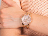 Buy Shop Michael Kors Ritz Chronograph Rose Gold Dial Rose Gold Steel Strap Watch for Women - MK6077 USA Online