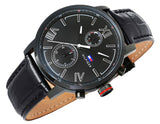 Buy Shop Tommy Hilfiger Aden Chronograph Black Dial Black Leather Strap Watch for Men - 1791310 USA Online