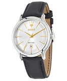 Buy Shop Maserati Epoca White Dial Black Leather Strap Watch For Men - R8851118002 USA Online