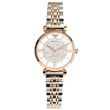 Buy Shop Emporio Armani Gianni T Bar White Dial Two Tone Steel Strap Watch For Women - AR1926 USA Online